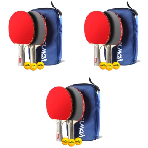 Proberos® 3 Stars Table Tennis Racket Professional Set Storage Bag 3 Ping Pong Balls All-in-One Paddle Playset Bats for Boys Girls Beginners Gift 3 PCS Proberos® 3 Stars Table Tennis Racket Professional Set Storage Bag 3 Ping Pong Balls All-in-One Paddle Playset Bats for Boys Girls Beginners Gift 3 PCS